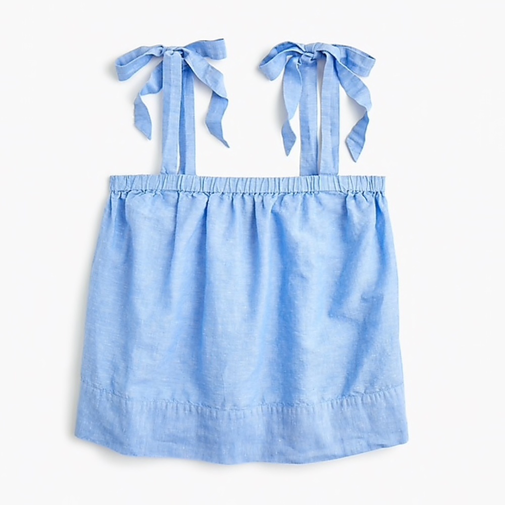 J. Crew Tie-shoulder linen top